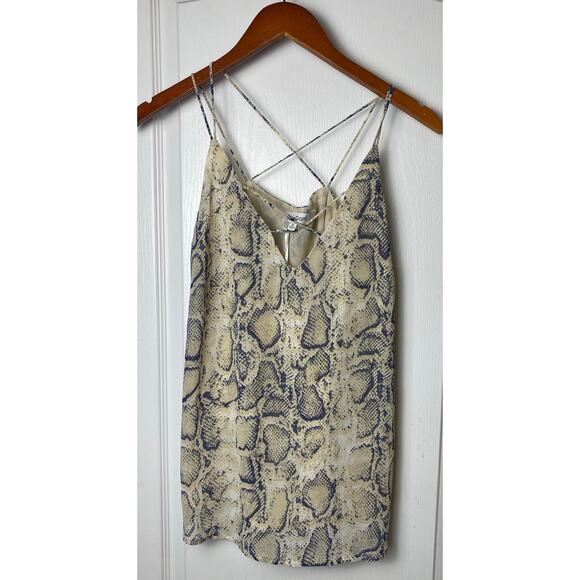 Davi & Dani Cream Blue Gray Python Double Strap Sleeveless Top Women's Medium - Picture 4 of 9